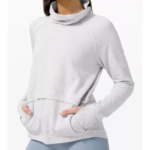 Lululemon Find your Unwind Pullover In Heathered Core Ultra Light Grey size 10 - Picture 8 of 9